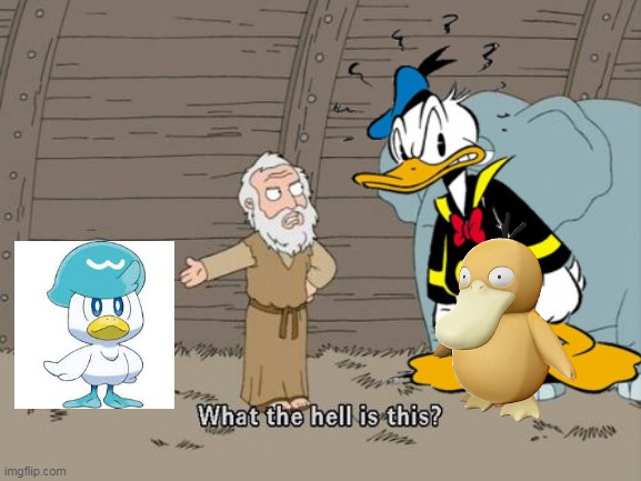 duck | image tagged in family guy penguin cross elephant,pokemon,donald duck,nintendo,disney,pokemon memes | made w/ Imgflip meme maker