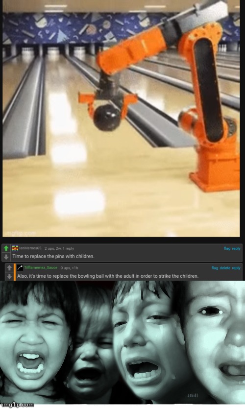 Bowling | image tagged in crying children,comment section,comments,comment,memes,bowling | made w/ Imgflip meme maker