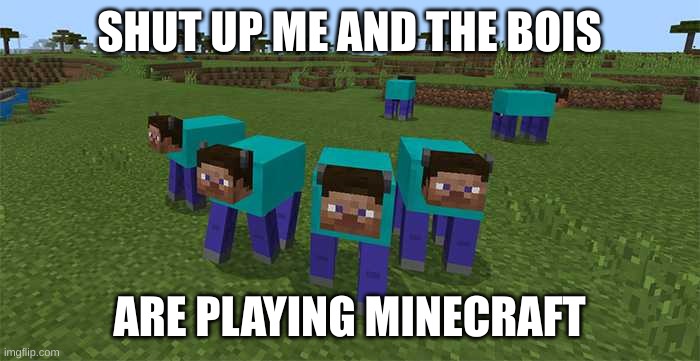 me and the boys | SHUT UP ME AND THE BOIS ARE PLAYING MINECRAFT | image tagged in me and the boys | made w/ Imgflip meme maker