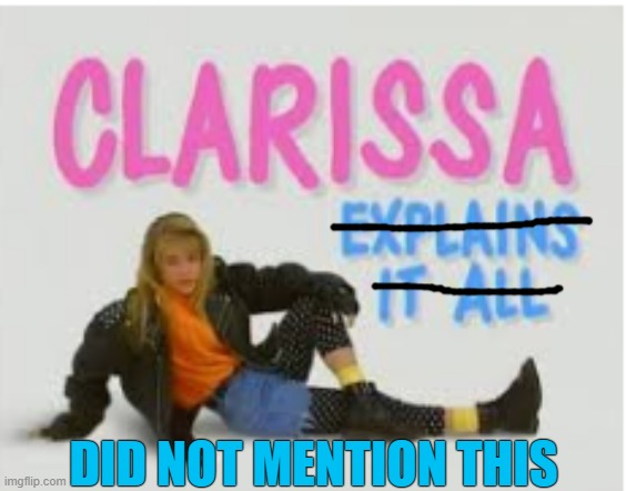 clarissa explains it all | DID NOT MENTION THIS | image tagged in clarissa explains it all,meme,joke | made w/ Imgflip meme maker