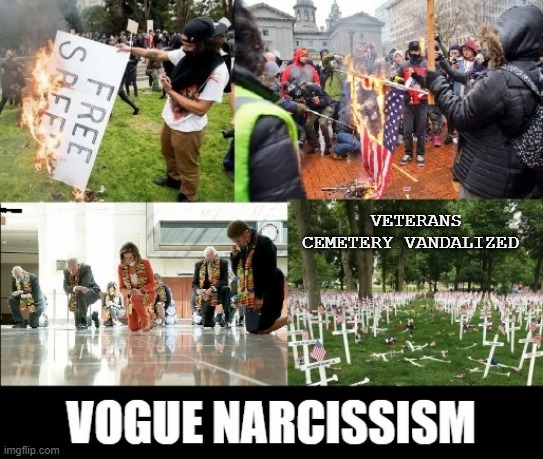 It's not OK | VETERANS CEMETERY VANDALIZED | image tagged in politics | made w/ Imgflip meme maker