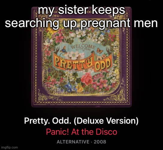 she’s weird | my sister keeps searching up pregnant men | made w/ Imgflip meme maker