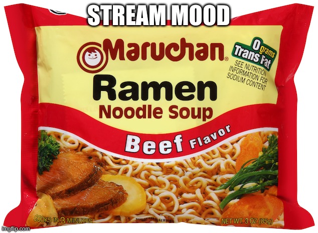 Ramen Noodles | STREAM MOOD | image tagged in ramen noodles | made w/ Imgflip meme maker