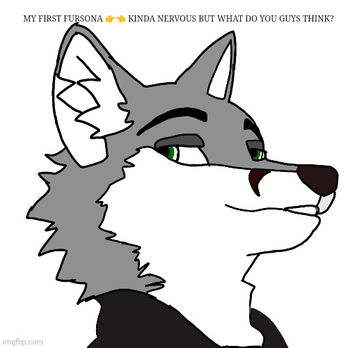 I'm not that good sorry | MY FIRST FURSONA 👉👈 KINDA NERVOUS BUT WHAT DO YOU GUYS THINK? | made w/ Imgflip meme maker