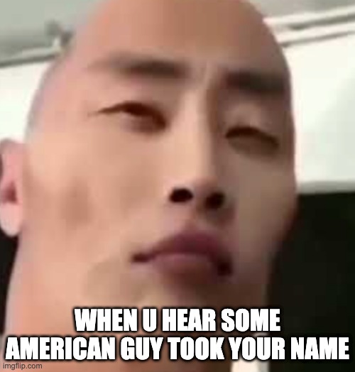 rock problem | WHEN U HEAR SOME AMERICAN GUY TOOK YOUR NAME | image tagged in rock | made w/ Imgflip meme maker