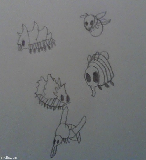 Terribly Drawing Hollow Knight Enemies - Day 1 | image tagged in drawings | made w/ Imgflip meme maker