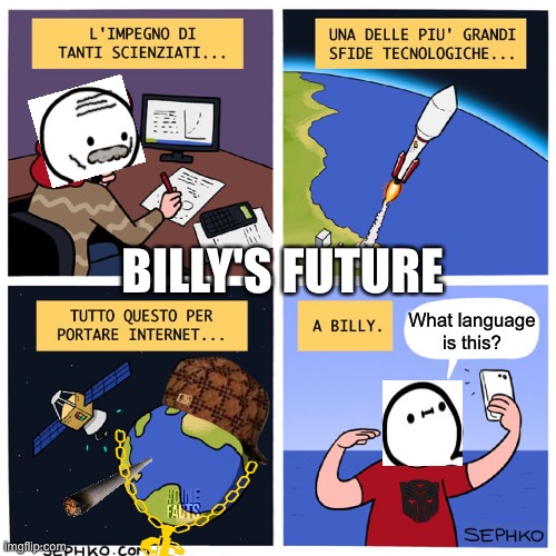 How Do I Name This 24 | BILLY'S FUTURE; What language is this? | image tagged in billy | made w/ Imgflip meme maker