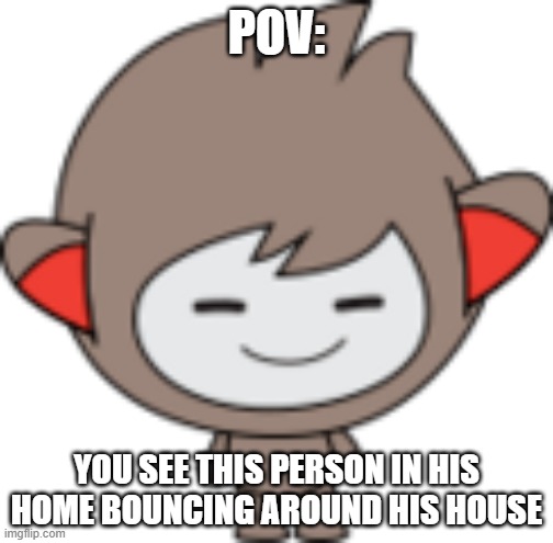 nanoderson |  POV:; YOU SEE THIS PERSON IN HIS HOME BOUNCING AROUND HIS HOUSE | made w/ Imgflip meme maker