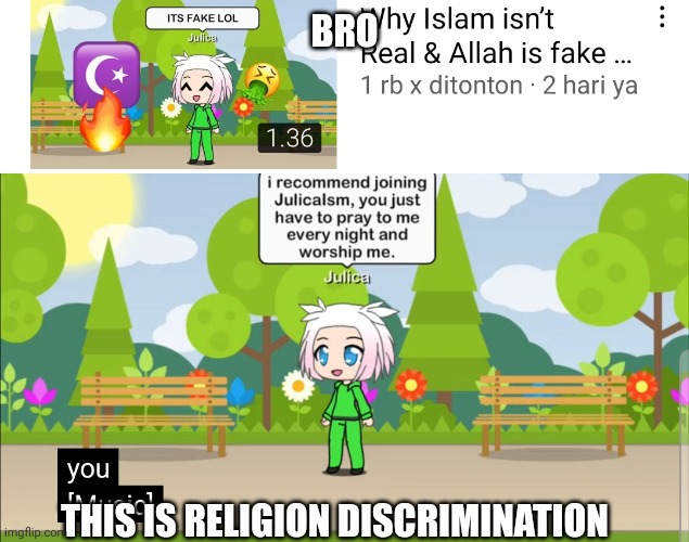BRO; THIS IS RELIGION DISCRIMINATION | made w/ Imgflip meme maker