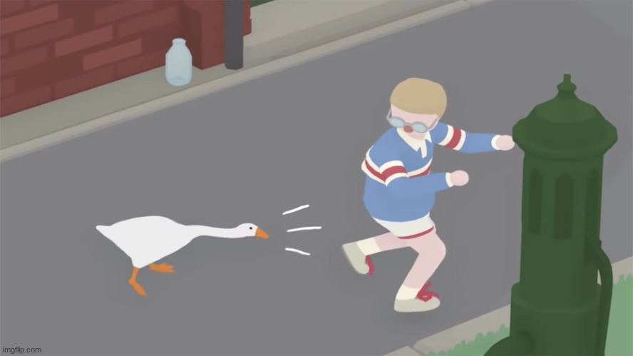 Goose game honk | image tagged in goose game honk | made w/ Imgflip meme maker