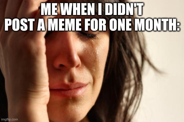 i am so irresponsible | ME WHEN I DIDN'T POST A MEME FOR ONE MONTH: | image tagged in memes,first world problems | made w/ Imgflip meme maker