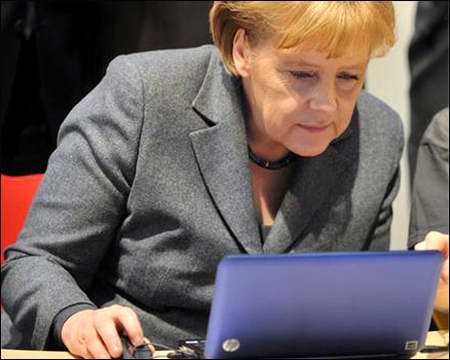 Angela Merkel computer Blank Meme Template