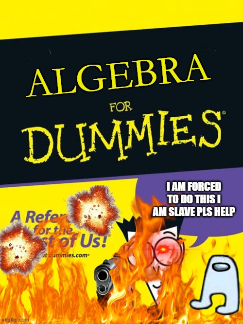 Destruction | ALGEBRA; I AM FORCED TO DO THIS I AM SLAVE PLS HELP | image tagged in oof,for dummies | made w/ Imgflip meme maker