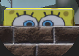 SpongeBob behind wall Blank Meme Template