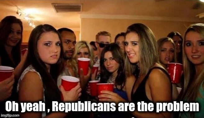 That's disgusting | Oh yeah , Republicans are the problem | image tagged in that's disgusting | made w/ Imgflip meme maker