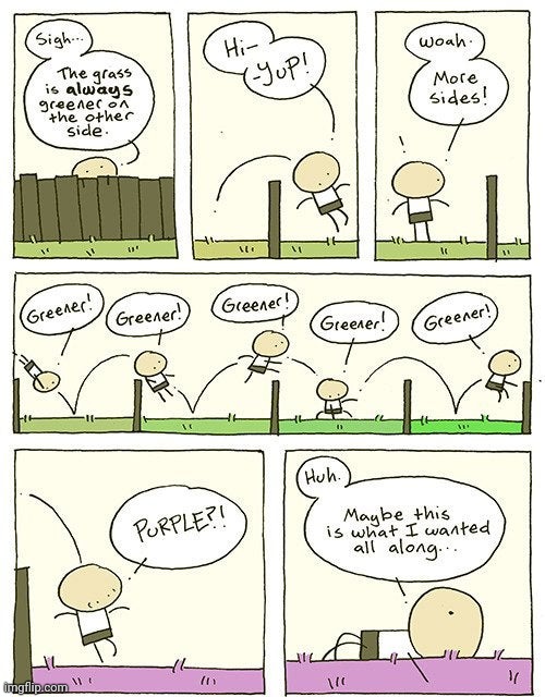 Purple grass | image tagged in comics/cartoons,comics,comic,grass,purple,green | made w/ Imgflip meme maker