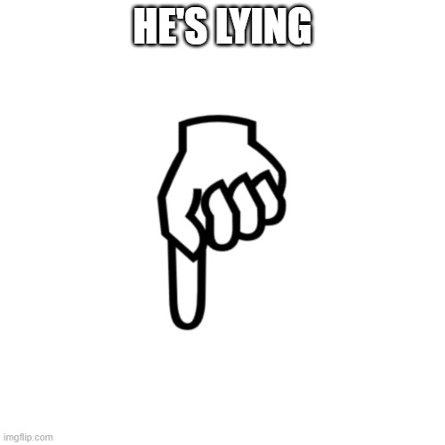 e | HE'S LYING | image tagged in be mean to the person below | made w/ Imgflip meme maker