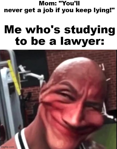 Are you really in charge here? | Mom: "You'll never get a job if you keep lying!"; Me who's studying to be a lawyer: | made w/ Imgflip meme maker