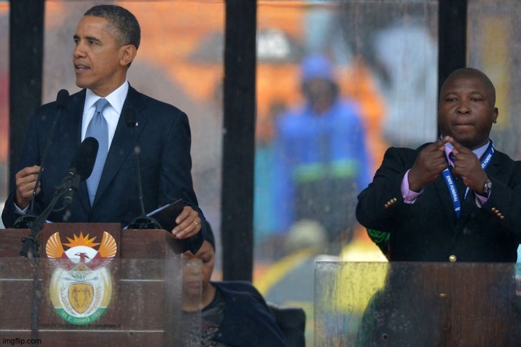 Fake President, Fake Sign Lang Translator | image tagged in fake president fake sign lang translator | made w/ Imgflip meme maker