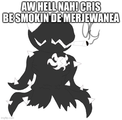 smoke | AW HELL NAH! CRIS BE SMOKIN DE MERJEWANEA | image tagged in smoke | made w/ Imgflip meme maker
