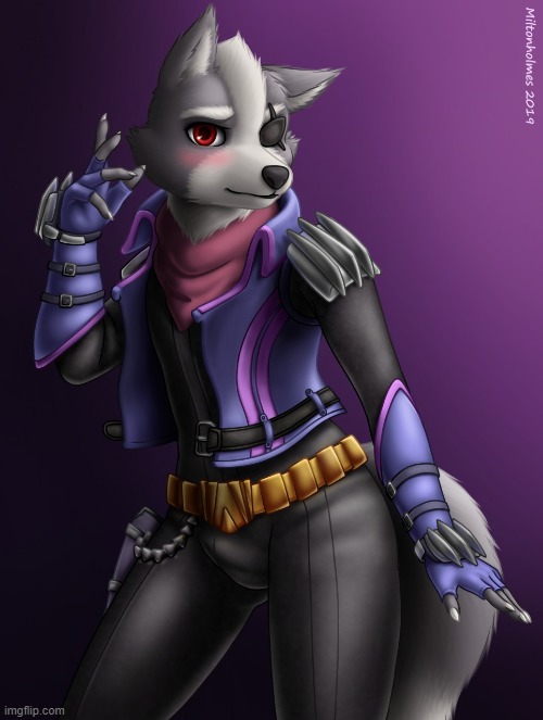 Now this is just cute ^w^ (By MiltonHolmes) | image tagged in wolf o'donnell,memes,furry,femboy,cute,star fox | made w/ Imgflip meme maker