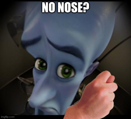 No Nose? | NO NOSE? | image tagged in no bitches | made w/ Imgflip meme maker