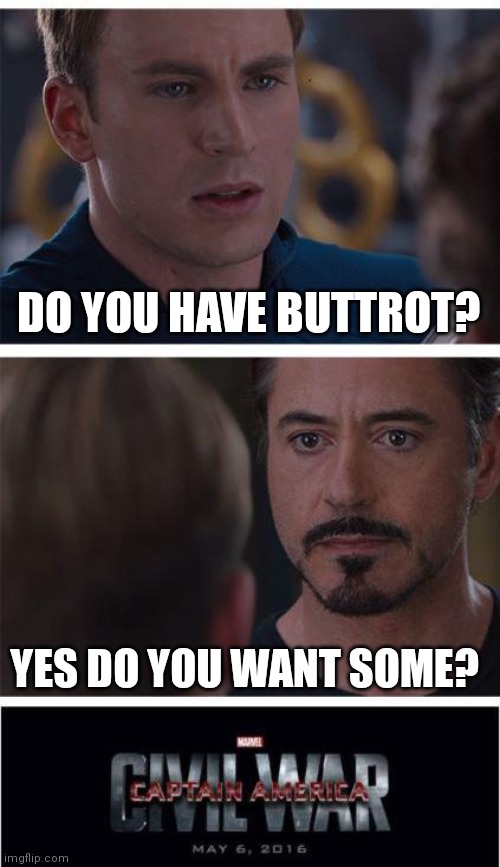 Marvel Civil War 1 | DO YOU HAVE BUTTROT? YES DO YOU WANT SOME? | image tagged in memes,marvel civil war 1 | made w/ Imgflip meme maker