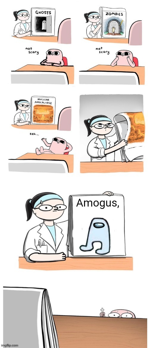 Not Scary | Amogus, | image tagged in not scary | made w/ Imgflip meme maker