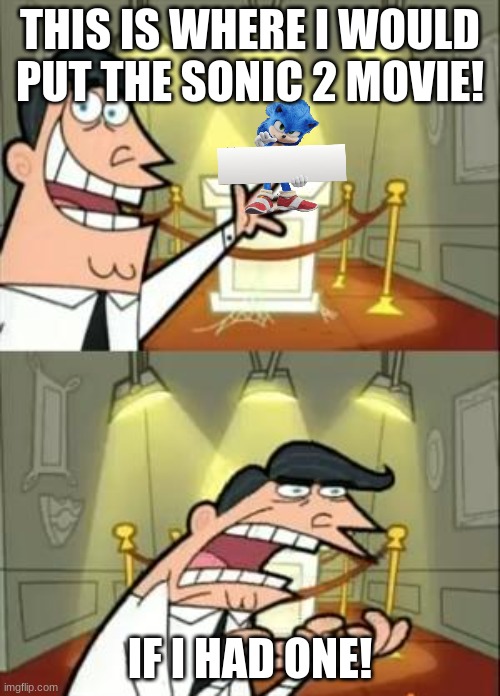 But.... | THIS IS WHERE I WOULD PUT THE SONIC 2 MOVIE! IF I HAD ONE! | image tagged in memes,this is where i'd put my trophy if i had one | made w/ Imgflip meme maker