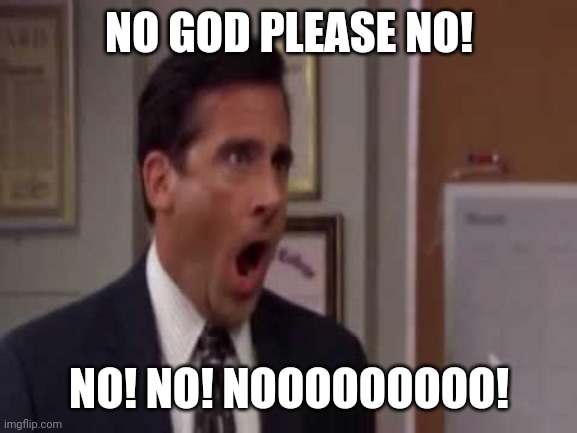 No, God! No God Please No! | NO GOD PLEASE NO! NO! NO! NOOOOOOOOO! | image tagged in no god no god please no | made w/ Imgflip meme maker