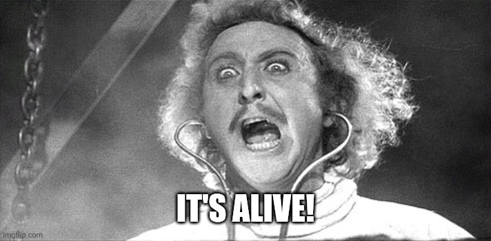 It's alive! | IT'S ALIVE! | image tagged in it's alive | made w/ Imgflip meme maker