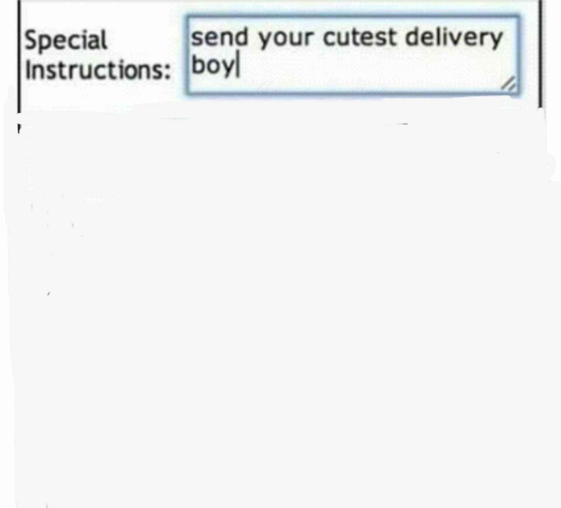 High Quality Send Your Cutest Delivery Boy Blank Meme Template