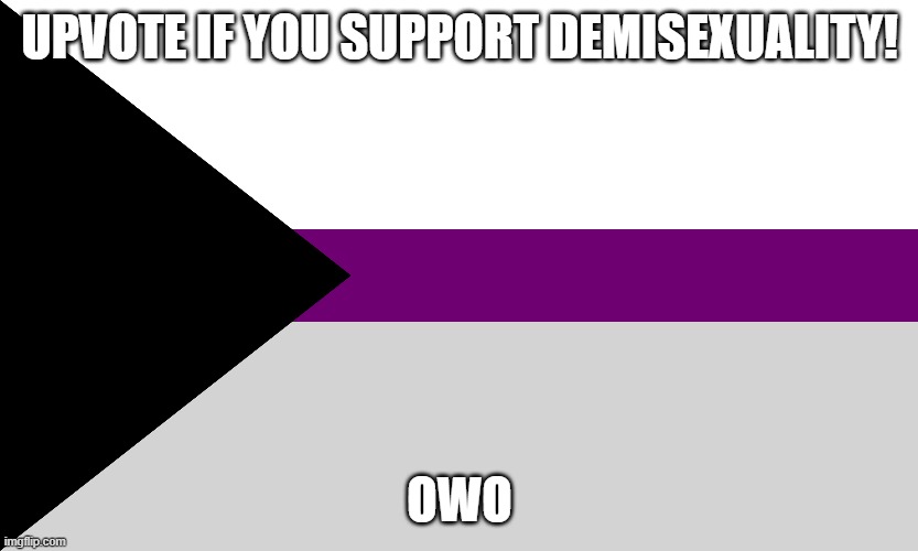 Demisexual | UPVOTE IF YOU SUPPORT DEMISEXUALITY! OWO | image tagged in lgbtq,lgbt,asexual,love | made w/ Imgflip meme maker