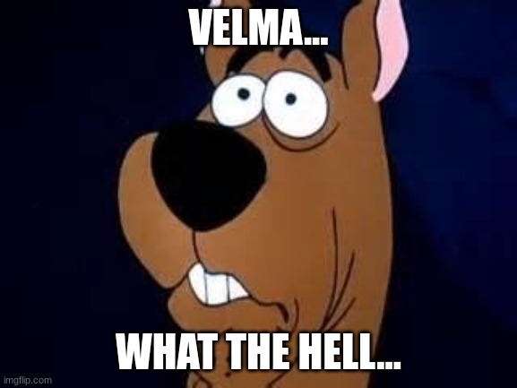 Scooby Doo Surprised | VELMA... WHAT THE HELL... | image tagged in scooby doo surprised | made w/ Imgflip meme maker