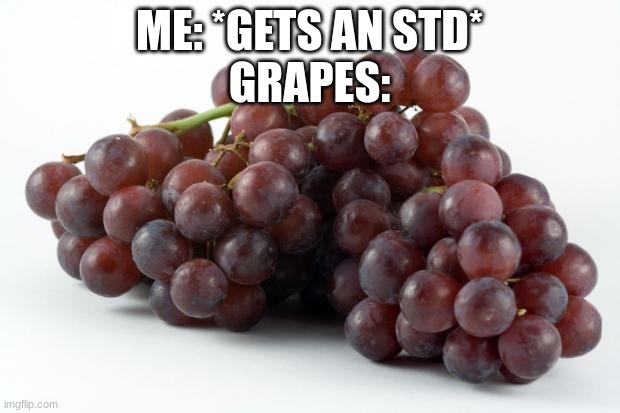 grapes | ME: *GETS AN STD*
GRAPES: | image tagged in grapes | made w/ Imgflip meme maker
