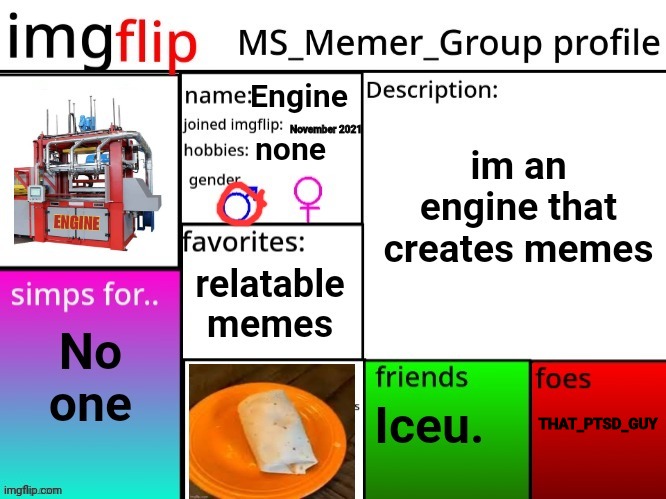My MSMG Profile [remade] | THAT_PTSD_GUY | image tagged in msmg profile | made w/ Imgflip meme maker