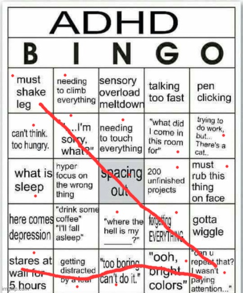 double bingo | image tagged in adhd bingo | made w/ Imgflip meme maker