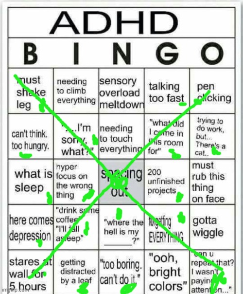 istg i talk at light speed sometimes | image tagged in adhd bingo | made w/ Imgflip meme maker