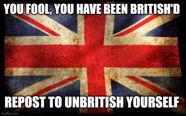 British Flag | YOU FOOL, YOU HAVE BEEN BRITISH'D; REPOST TO UNBRITISH YOURSELF | image tagged in british flag | made w/ Imgflip meme maker