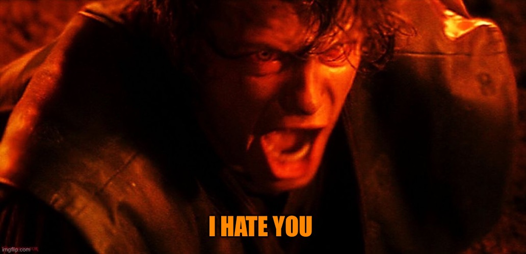 Anakin I Hate You | I HATE YOU | image tagged in anakin i hate you | made w/ Imgflip meme maker