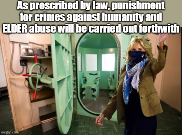 Jill lights up any room she enters | As prescribed by law, punishment for crimes against humanity and ELDER abuse will be carried out forthwith | image tagged in memes | made w/ Imgflip meme maker