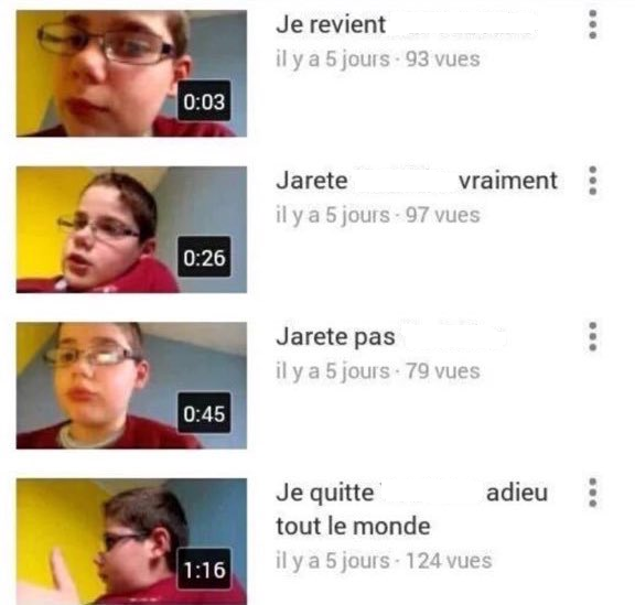 j'arrête youtube Blank Meme Template