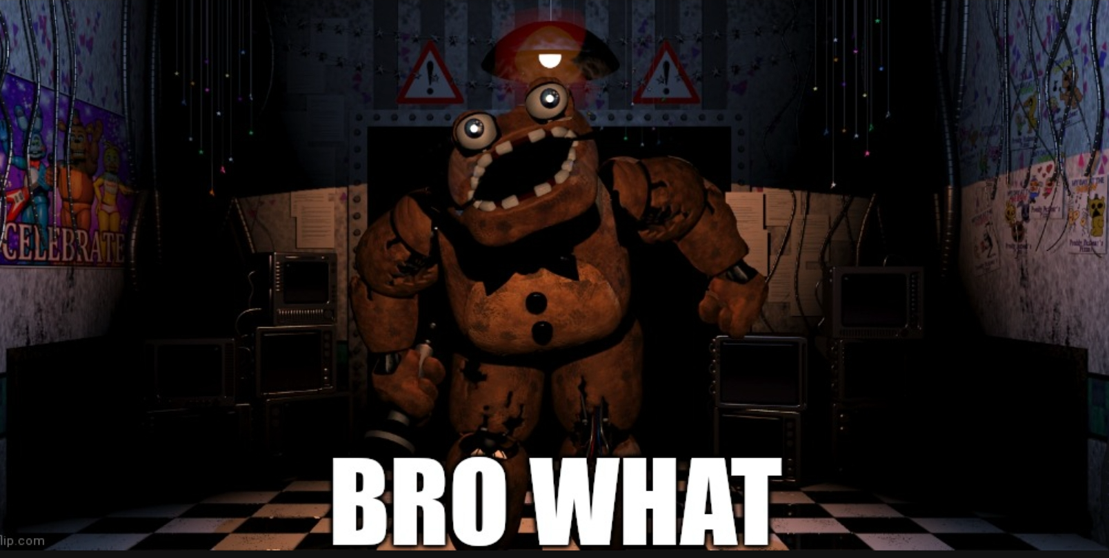 Freddy says Bro What Blank Meme Template