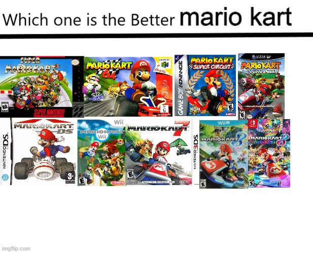 Mario Kart wii obviously | mario kart | image tagged in which one is the better x | made w/ Imgflip meme maker