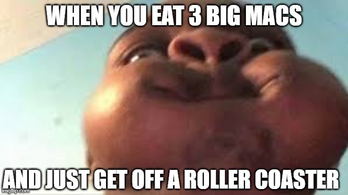 when u eat to many big macs | WHEN YOU EAT 3 BIG MACS; AND JUST GET OFF A ROLLER COASTER | image tagged in funny,funny because it's true | made w/ Imgflip meme maker