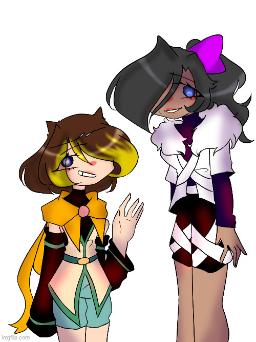 (Kinda old art)Bro, I drew My Bestie and me as cross and dream, Funny how I had a crush on her before- but she was soo clueless  | made w/ Imgflip meme maker