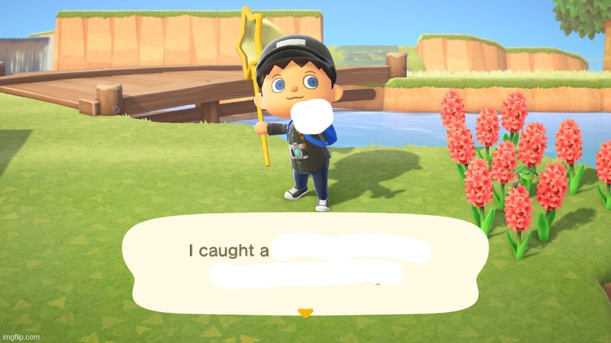 Animal Crossing I caught a thing Blank Meme Template
