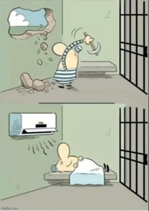 When it is hot in prison | image tagged in comics | made w/ Imgflip meme maker