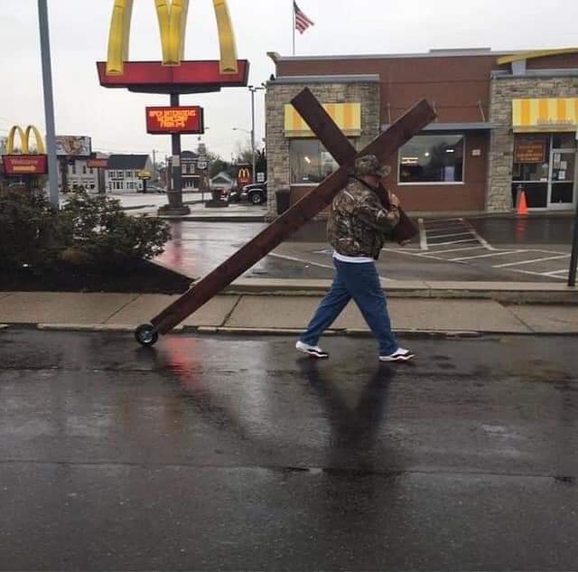 McDonald's crucifix Blank Meme Template