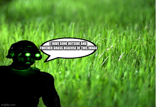 I HAVE GONE OUTSIDE AND TOUCHED GRASS BECAUSE OF THIS IMAGE | made w/ Imgflip meme maker